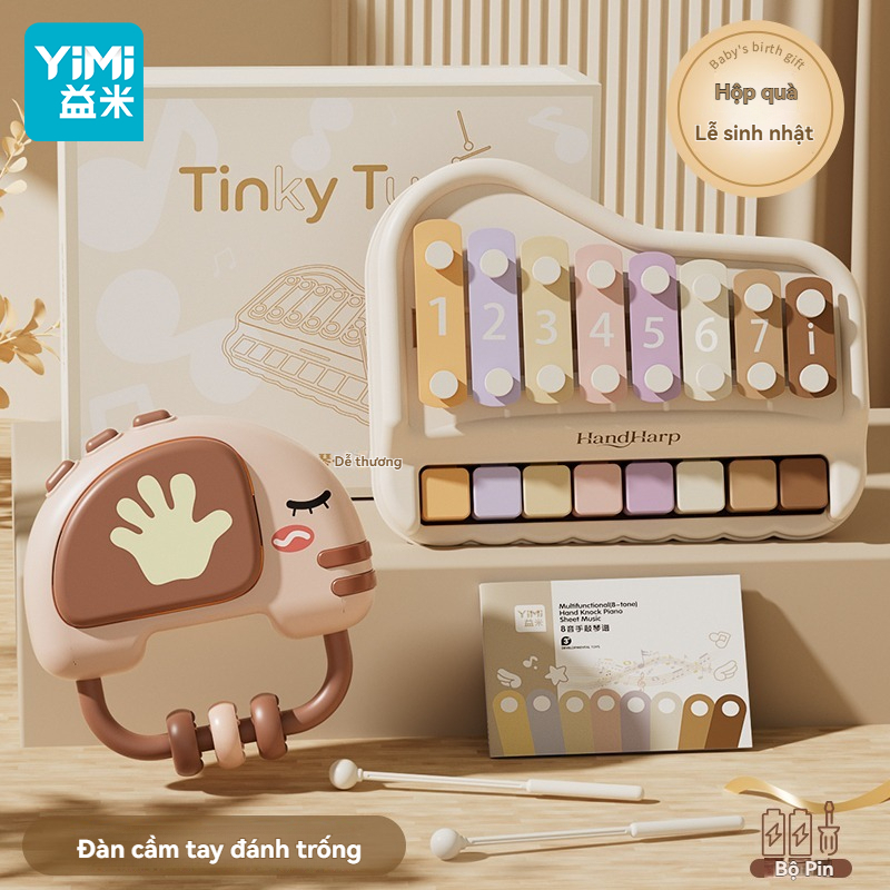 YIMI Bé 2 TRONG 1 Xylophone Piano Đồ Chơi Nhiều Màu Sắc Piano Nhạc Cụ Học Tập Đồ Chơi Điện Tử Trẻ Em