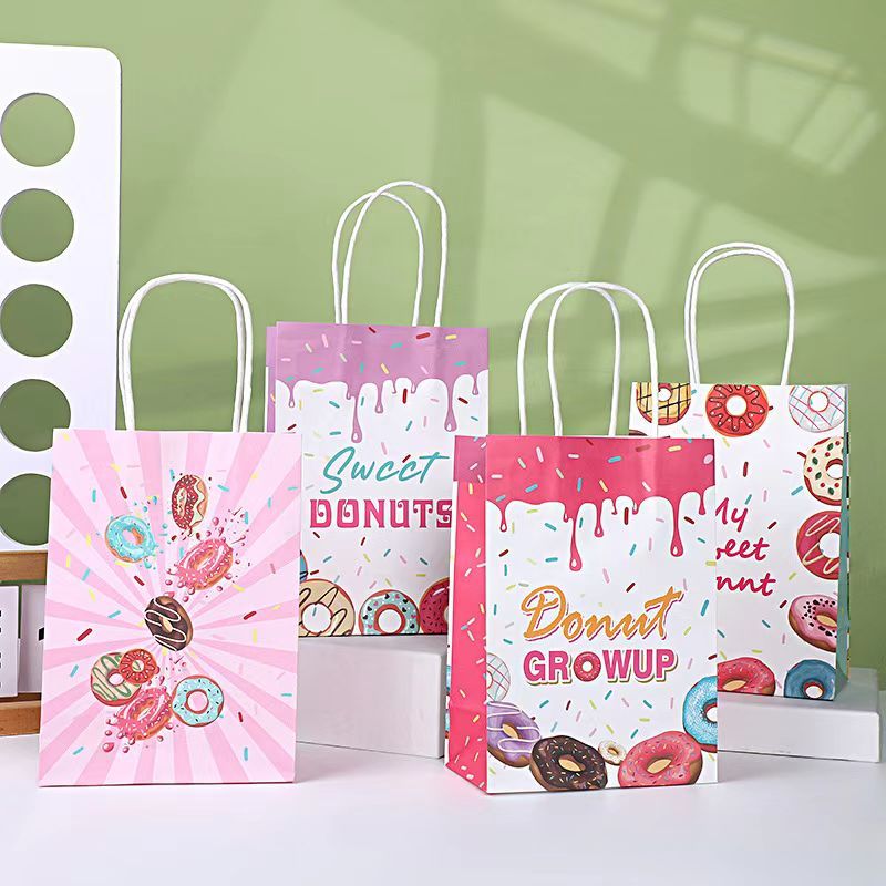 Ngọt Bánh Donut Túi Giấy Túi Đảng Túi Kẹo Túi Sinh Nhật Túi Giấy Kraft Túi Mua Sắm N6005