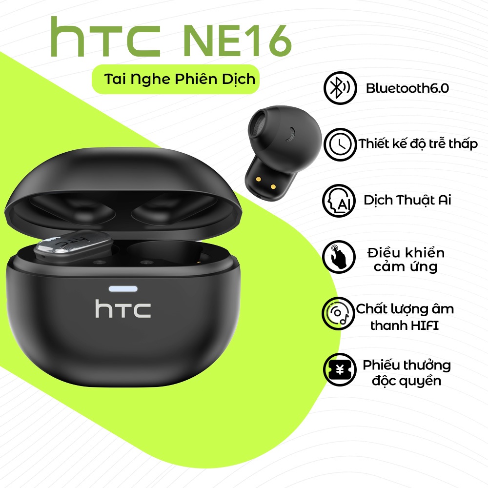 HTC NE16 Tai Nghe Phiên Dịch tai nghe bluetooth 6.0 Tai nghe khử tiếng động HIFI Stereo Âm