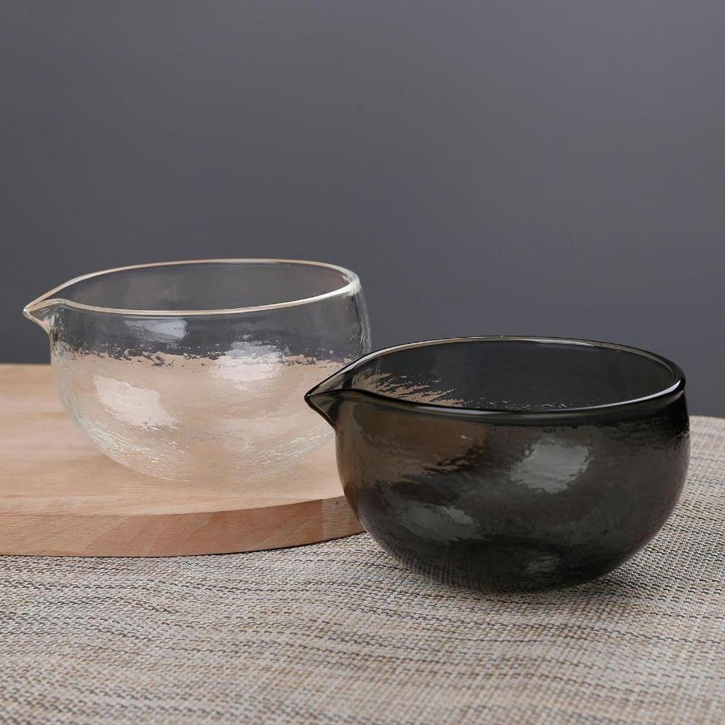 Bát Matcha thủy tinh kết cấu AWHAO Trộn nghi lễ Chawan với vòi rót Lễ Matcha Chawan cho văn phòng nư