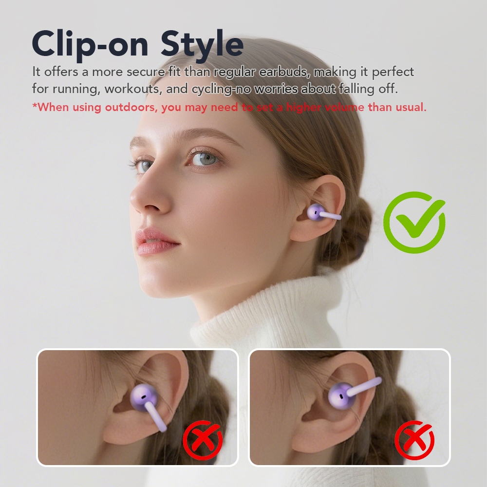 HTC NE54 Tai nghe Bluetooth không dây TWS AI V6.0 OWS Tai nghe dịch thuật thông minh Màn hình LED Chức năng hiển thị có thể dịch 134 ngoại ngữ | BigBuy360 - bigbuy360.vn