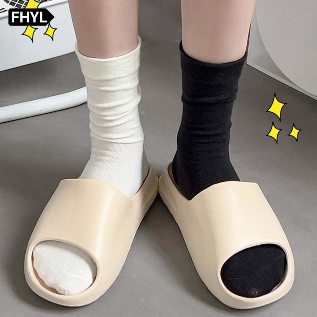 【Hà Nội】 Vớ FHYL cotton cổ cao màu đen/ trắng thời trang thu đông đơn giản dành cho nữ