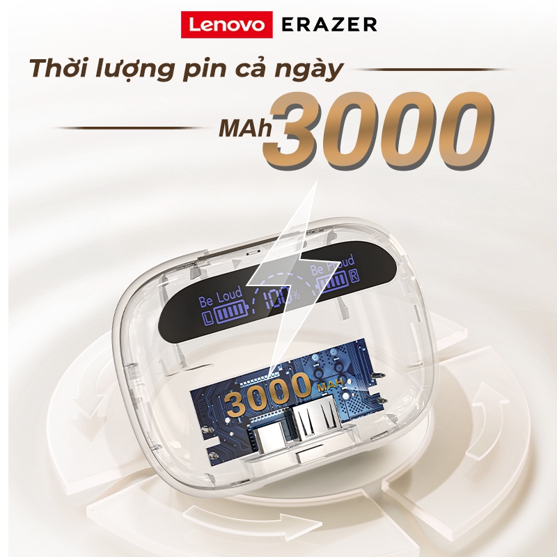 Lenovo ERAZER XP18 3000MAh Al Tai nghe dịch thuật màn hình LED V6.0 Tai nghe Bluetooth có chức năng sạc dự phòng dung lượng lớn Tai nghe không dây chống nước IPX5 | BigBuy360 - bigbuy360.vn