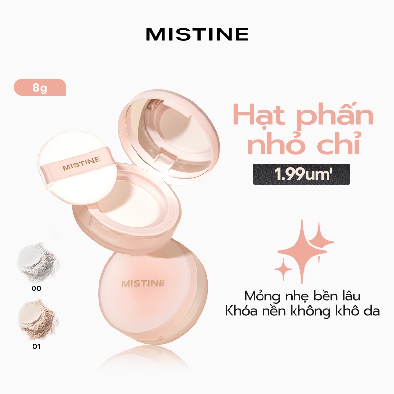 Phấn phủ cố định lớp trang điểm Mistine Setting Powder Kiểm Soát Dầu 8g