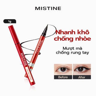 MISTINE Kẻ mắt dạng lỏng màu đen siêu mỏng, không mờ 1g MISTINE SLIM AND LASTING LIQUID EYELINER MATTE BLACK