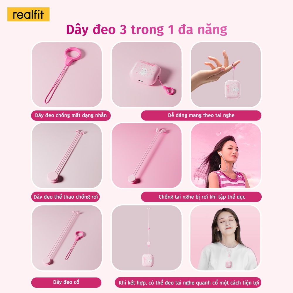 [Qùa tặng] Tai nghe Bluetooth Mini Realfit S2 Hoạt hình dễ thương Dopamine đầy màu sắc BT6.0 có điều khiển bằng ứng dụng | BigBuy360 - bigbuy360.vn