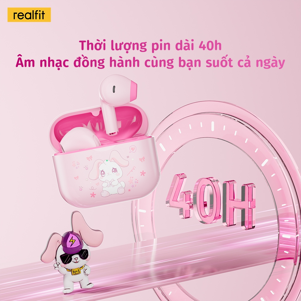 [Qùa tặng] Tai nghe Bluetooth Mini Realfit S2 Hoạt hình dễ thương Dopamine đầy màu sắc BT6.0 có điều khiển bằng ứng dụng | BigBuy360 - bigbuy360.vn
