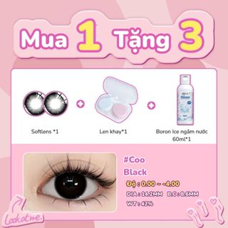 【 Mua 1 được 3   UYAAI Softlens 14.2mm 0.00--4.00 Độ Chuyên Dụng , 1 Lens + 60ml Nước Ngâm Len +1 Hộp đựng Lens