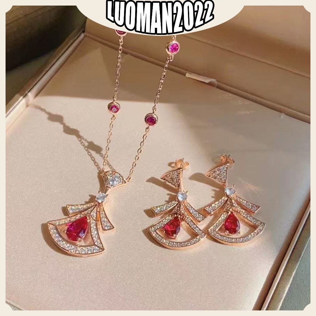 Vòng cổ nữ đá quý đỏ cá tính thời trang