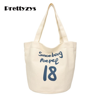 Canvas Bag Prettyzys 2025 Casual Korean Large capacity Classroom tote bag For college student Women