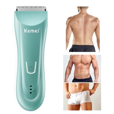 Kemei Ướt Khô Groin Body Tông Đơ Dành Cho Nam Điện Mặt Râu Tông Đơ Cắt Tóc Có Thể Sạc Lại Pubic Bóng Máy Cạo Râu Body Groomer