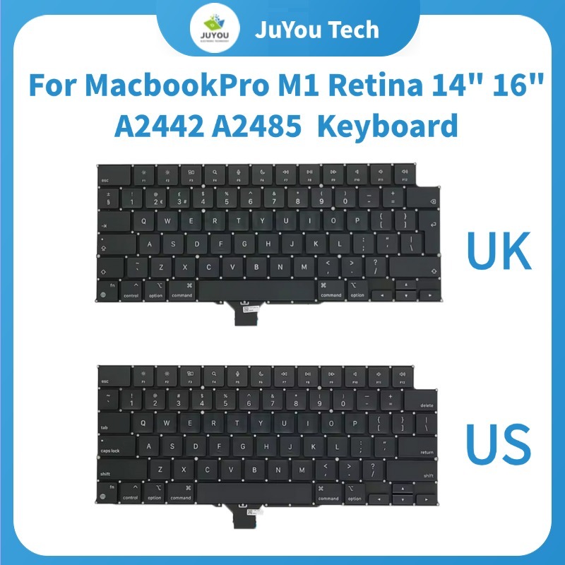 Laptop Mới A2442 A2485 US UK Bàn Phím Dành Cho MacBook Pro M1 Retina 14 "16" 2021 Năm