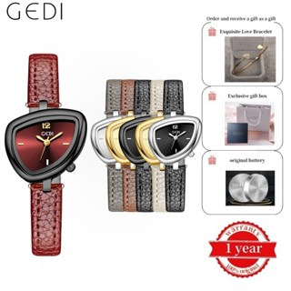 GEDI Tam Giác Thiết Kế Thời Trang Dây Da Chống Thấm Nước Đồng Hồ Nữ 72007P
