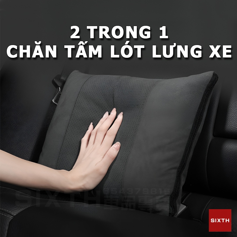 2 trong 1 bộ chăn gối trên xe ô tô