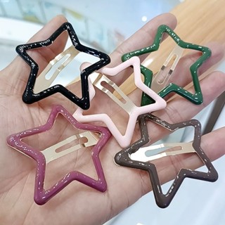 5 Chiếc Đầy Màu Sắc Ngôi Sao Kẹp Tóc Kim Loại BB Kẹp Y2K Nữ Cô Gái Kẹp Bên Ngôi Sao Năm Cánh Kẹp Tóc Lớn Trẻ Em Phụ Kiện Tóc