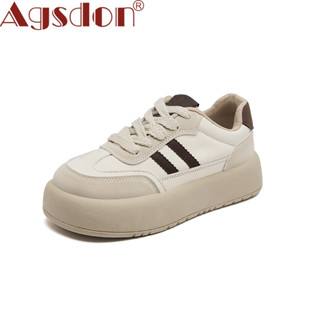  Giày thể thao đế dày Agsdon Nữ Mùa hè 2025 Phong cách mới Hai màu Retro Tăng cường hợp thời trang Phiên bản Hàn Quốc 