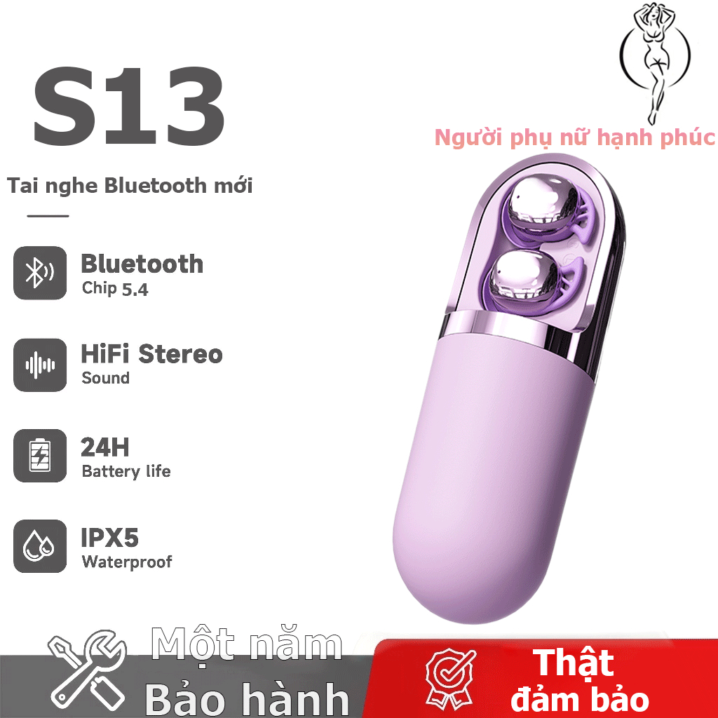 S13 Tai Nghe Bluetooth 6.0 Massage Rung Mát Xa Thư Giãn Cơ Thể Giảm Mệt Mỏi Không Dây Chống Nước IPX5 Bảo Hành 1 Năm Cô Gái Hạnh Phúc | BigBuy360 - bigbuy360.vn