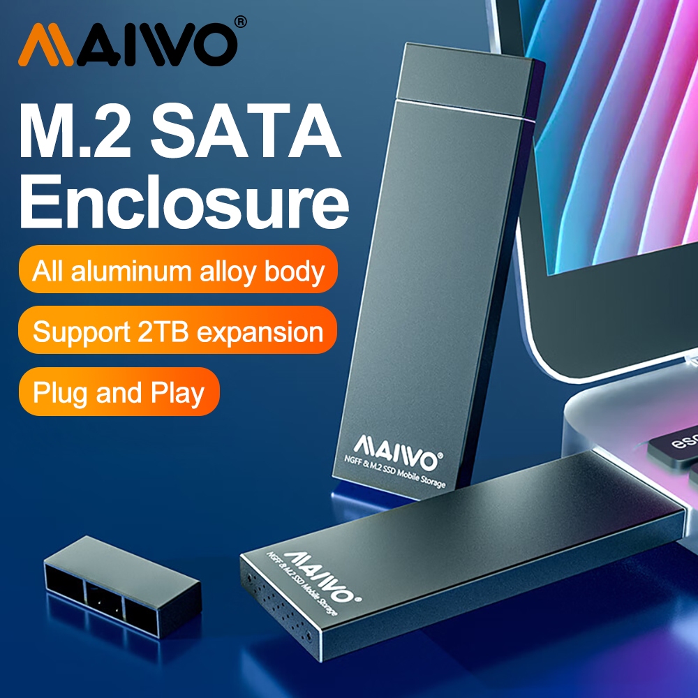 Vỏ SSD MAIWO Nhôm M.2 SATA Hỗ trợ SSD 2TB (K17N)