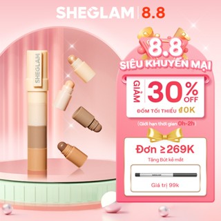 Bút Bắt Sáng Tạo Khối 4 ô SHEGLAM Kết Cấu Mượt Mà Độ Hoàn Màu Cao Trang Điểm Khuôn Mặt