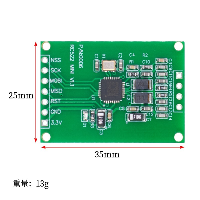 MFRC522 RC522 13.56 MHZ Phiên bản Mini RFID Tần số vô tuyến Thẻ IC Cảm ứng Đọc Viết Mô-đun thẻ