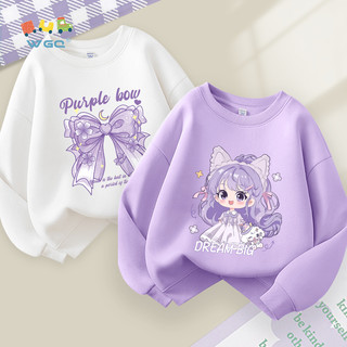 Áo sweater bé gái, vải mềm thoải mái in hình dễ thương, thích hợp cho trang phục thể thao ngoài trời