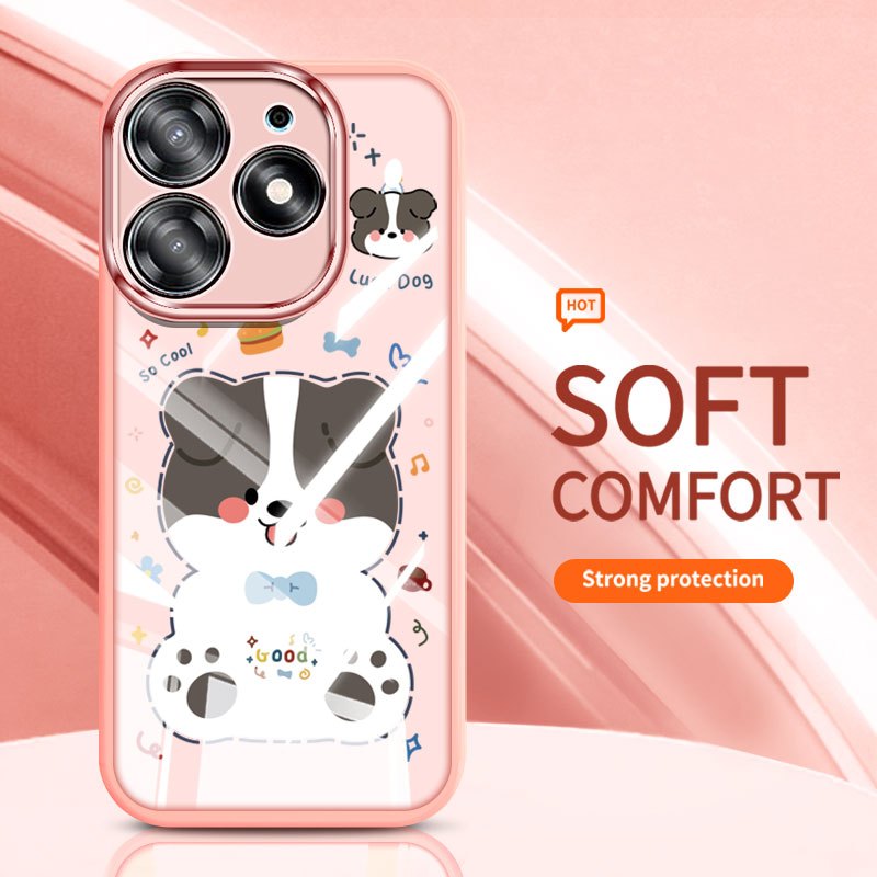 Ốp Điện Thoại VRQR Cho Tecno Pova 7 4G LJ6 Vỏ Chó Con Trong Suốt Chống Sốc
