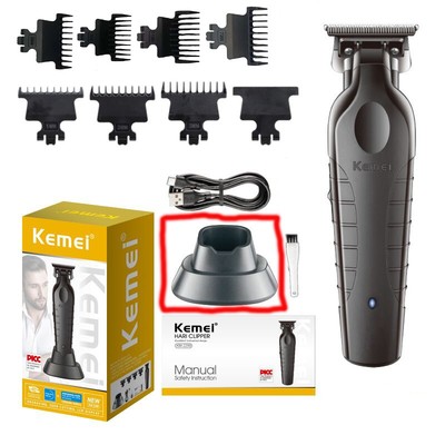 Kemei 2299 Thợ Cắt Tóc Không Gapped Tông Đơ Cắt Tóc Không Dây Có Thể Sạc Lại Hoàn Thiện Máy Cắt Tóc Có Đế Sạc