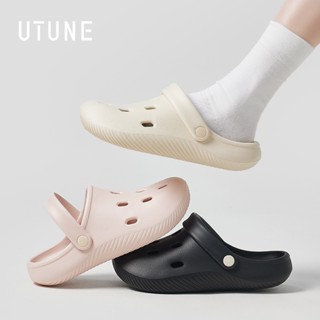 UTUNE  Nữ Nửa Dép Mềm Mại Hàng Ngày Đi Biển Crocs Ngoài Trời Dép Chống Trơn Trượt EVA 2025 Mới