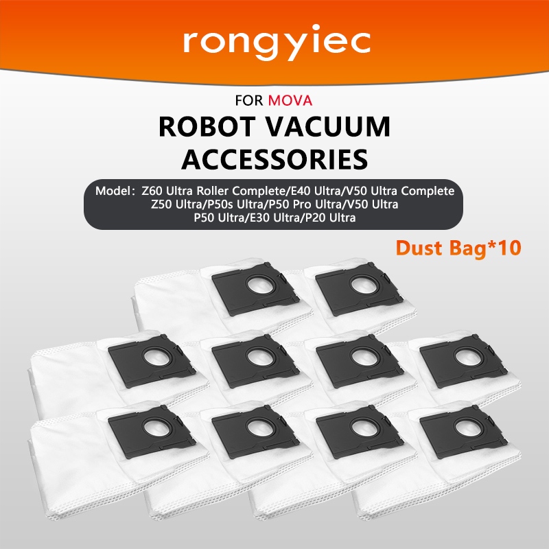 Túi đựng bụi thay thế rongyiec Tương thích với Robot hút bụi MOVA Z60 Ultra / E40 Ultra / V50 Ultra 