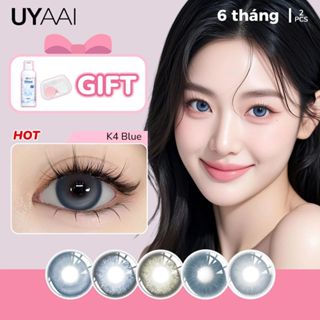 【 Mua 1 được 3  UYAAI kính áp tròng Bữa ăn gói thử nghiệm newbie;1 Lens + 60ml Nước Ngâm Len +1 Hộp đựng Lens