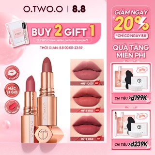 Thỏi son lì O.TWO.O nhung mịn lâu trôi không thấm nước chống khô 8 màu tùy chọn 39g