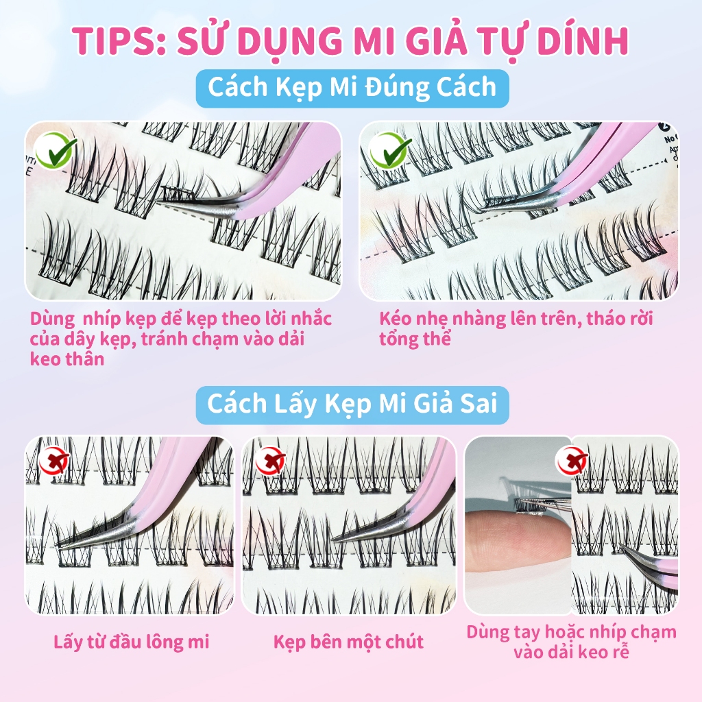 [Hà Nội] Mi Giả Có Sẵn Keo Anime Crush ELYZZA Mi Cụm Không Cần Keo, Sợi Mi Tự Nhiên&Dễ Dùng, Nối Mi 