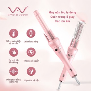 VIVID&VOGUE Máy uốn tóc xoăn tự động chất liệu gốm đường kính uốn 28mm Bằng Gốm Máy Uốn Tóc Với 110-220V Máy Tạo Kiểu Tóc máy uốn tóc tự động máy kẹp tóc 3Gen