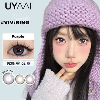 Lens 1 ngày cận trong suốt kính áp tròng UYAAI cho mắt thở 1 ngày 0,00--6.00 Gói kết hợp VIVIRING màu hồng