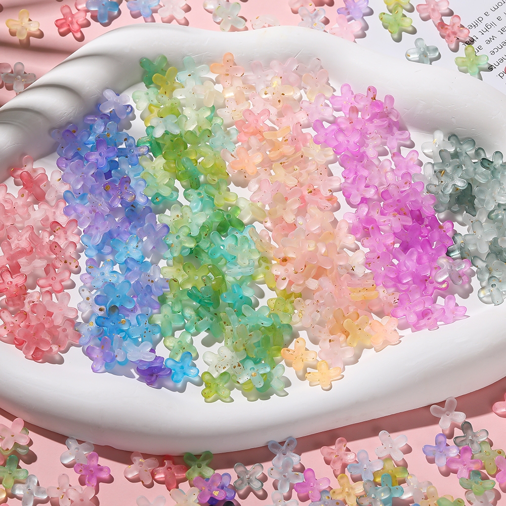 Thụ thể bốn chân acrylic màu vàng, dùng cho DIY trang sức - 9.5mm