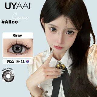 Kính áp tròng UYAAI Màu xám Ống kính đen Mắt đẹp Alice Xám 14,5mm Mắt bé gái Hẹn hò Ống kính trang điểm 6 tháng