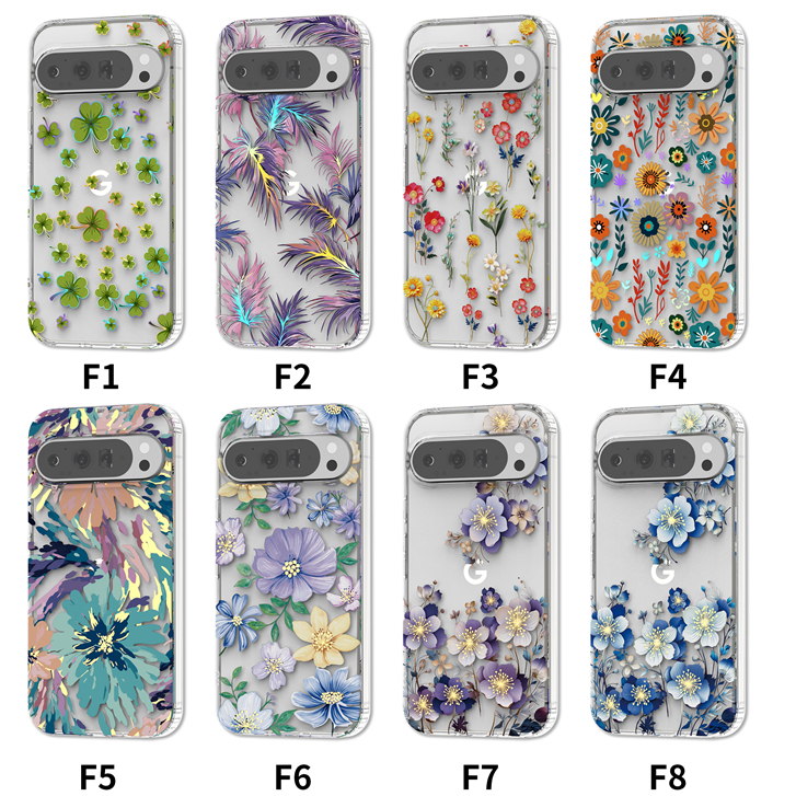 Shine Laser Flower Case Cho Google Pixel 10 9 Pro XL 5G PiXEL 9A 8A 8 9Pro Bảo Vệ Camera Vỏ Trong Su