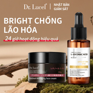  Nhật Bản DR.Lucel Tinh chất vitamin C + kem retinol chống lão hóa làm trắng da làm dịu da mụn dưỡng ẩm xóa nếp nhăn bộ chăm sóc da 37ml+30g 