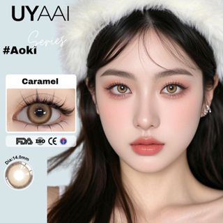  UYAAI Kính Áp tròng MCK1 Aoki Caramel 14.0mm Trang Điểm Mắt Xinh Đẹp 
