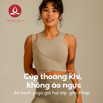 Áo Ngực Thể Thao Moving Peach - Thiết Kế Crop Top Bất Đối Xứng, Vừa Vặn, Hỗ Trợ Yoga & Dance Hàng Ngày CBX
