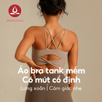 Moving Peach Áo Ngực Thể Thao Cho Yoga & Pilates, Thiết Kế Thoải Mái, Phù Hợp Tập Luyện Thường Ngày CBN