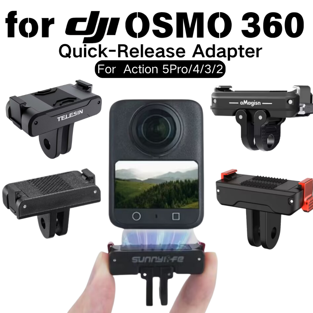 Phát Hành Nhanh Từ Tính Adapter Gắn Cho DJI Osmo 360 / OSMO 360 II Action 5 PRO 4 / 3 Tấm Có Thể Gập
