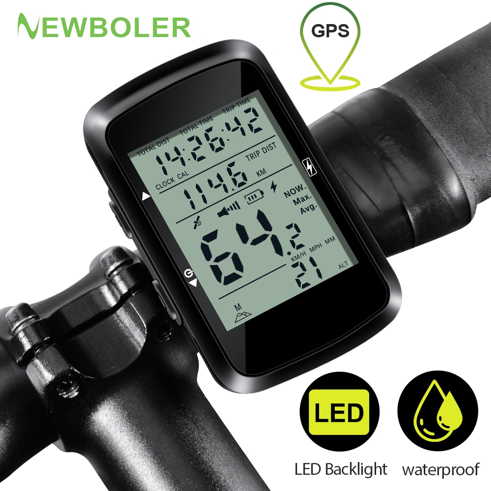 NEWBOLER GPS Xe Đạp Đồng Hồ Tốc Độ Xe Đạp Máy Tính GPS Đồng Hồ Tốc Độ Chống Nước 2.4 inch Xe Đạp Đồn