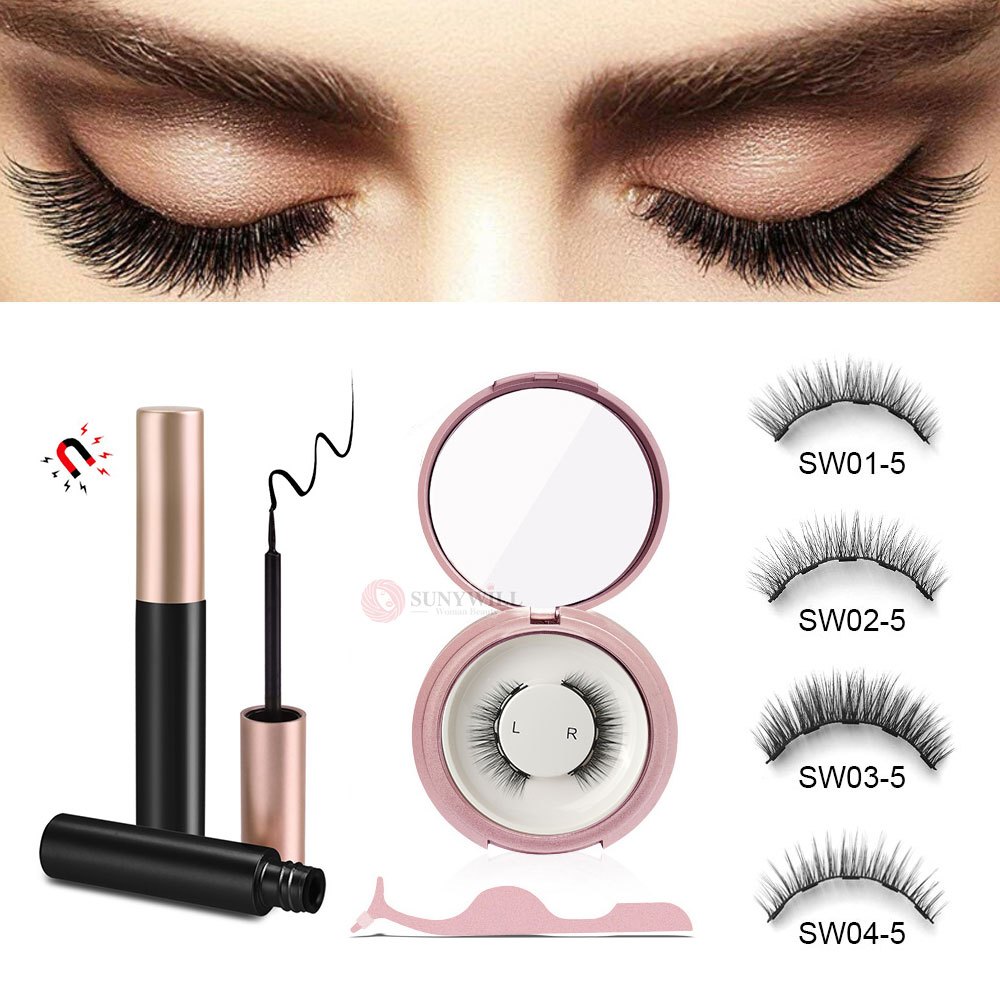 Set 1 Cặp Lông Mi Giả Từ Tính Kèm 5 Cặp Lông Mi Giả Từ Tính Chống Thấm Nước Kèm 5 Cặp Lông Mi Giả Và