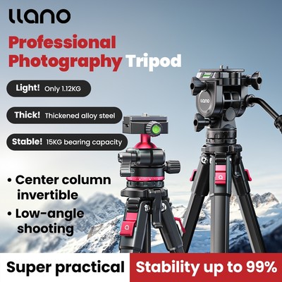 Chân máy ảnh chuyên nghiệp Llano Light Wing V cho máy ảnh DSLR / Mirrorless, điện thoại - chống rung, chụp ảnh, phát trực tiếp ngoài trời, hợp kim, giá đỡ đèn câu cá