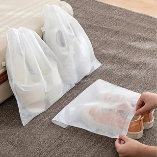 Combo 10 Túi Đựng Giày Dép Dây Rút Bảo Quản Khỏi Bụi Bẩn, Côn Trùng, Chống Thấm Nước (Màu Trắng)