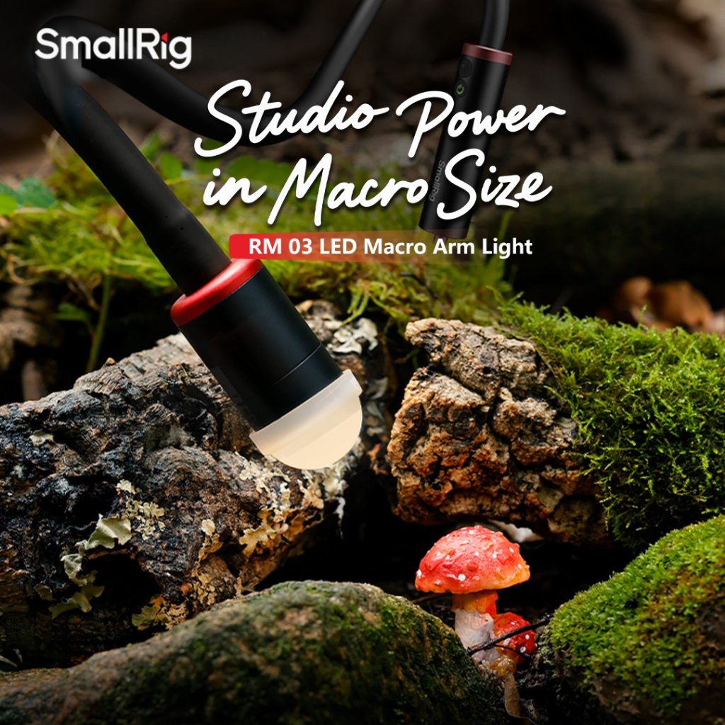 Đèn LED chụp ảnh Macro SmallRig RM 03, Góc chùm có thể điều chỉnh, 5 màu CRI95 TLCI92, Đèn uốn cong 