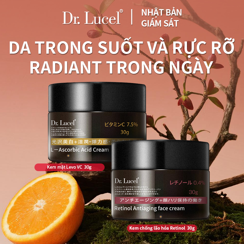Nhật Bản DR.Lucel Double A Chai True C Chai Kem chống lão hóa làm trắng và sáng da xóa nếp nhăn làm dịu da mụn bộ chăm sóc da 30g * 2
