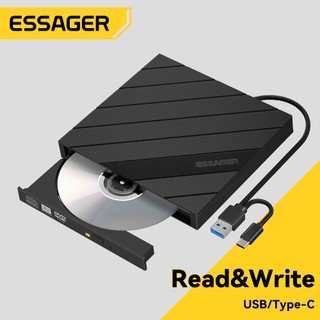 Essager Bên ngoài DVD / CD Writers Đĩa tốc độ cao Đọc và chạy USB3.0 / USB-A / Type-C Hỗ trợ đa hệ thống WindowsXP / 7 / 8 / 10 / 11 Đầu đốt ổ đĩa quang gắn ngoài