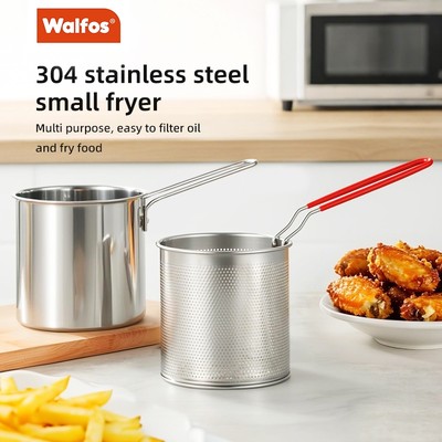 Chảo Chiên Inox WALFOS 304 Đa Năng Hộ Gia Đình Chảo Chiên Nhỏ Có Màn Hình Lọc